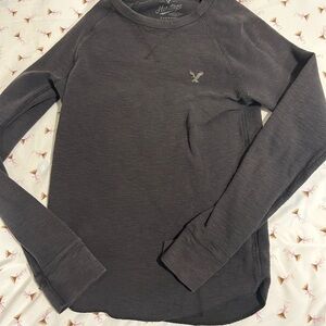 Dark wash thermal vintage Long Sleeve Shirt